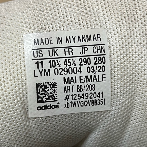 Adidas White and Black Mid-Top Hoops 2.0 Sneakers 11 - Picture 3 of 6